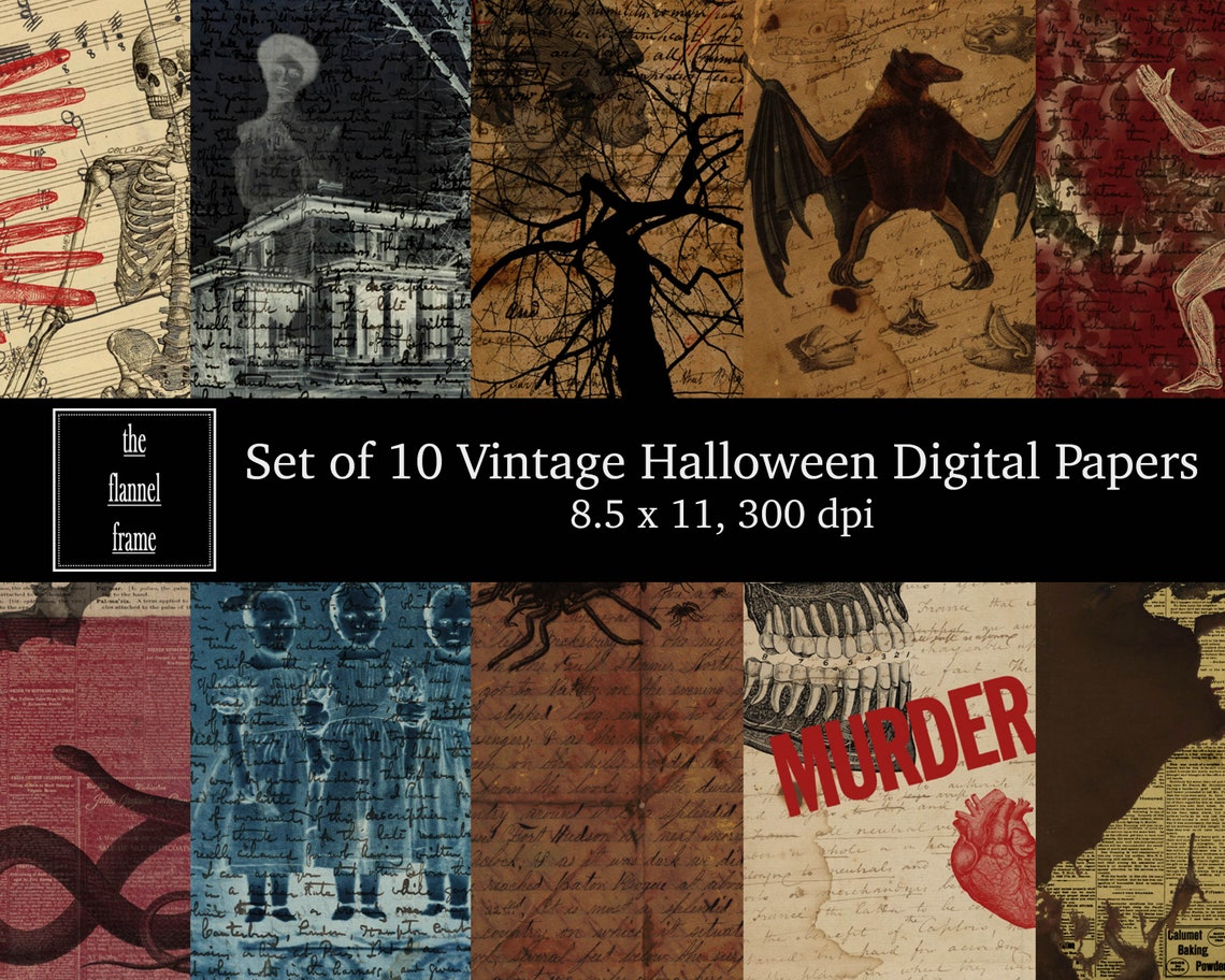 Vintage Halloween Printable Paper Antique Portrait - Etsy