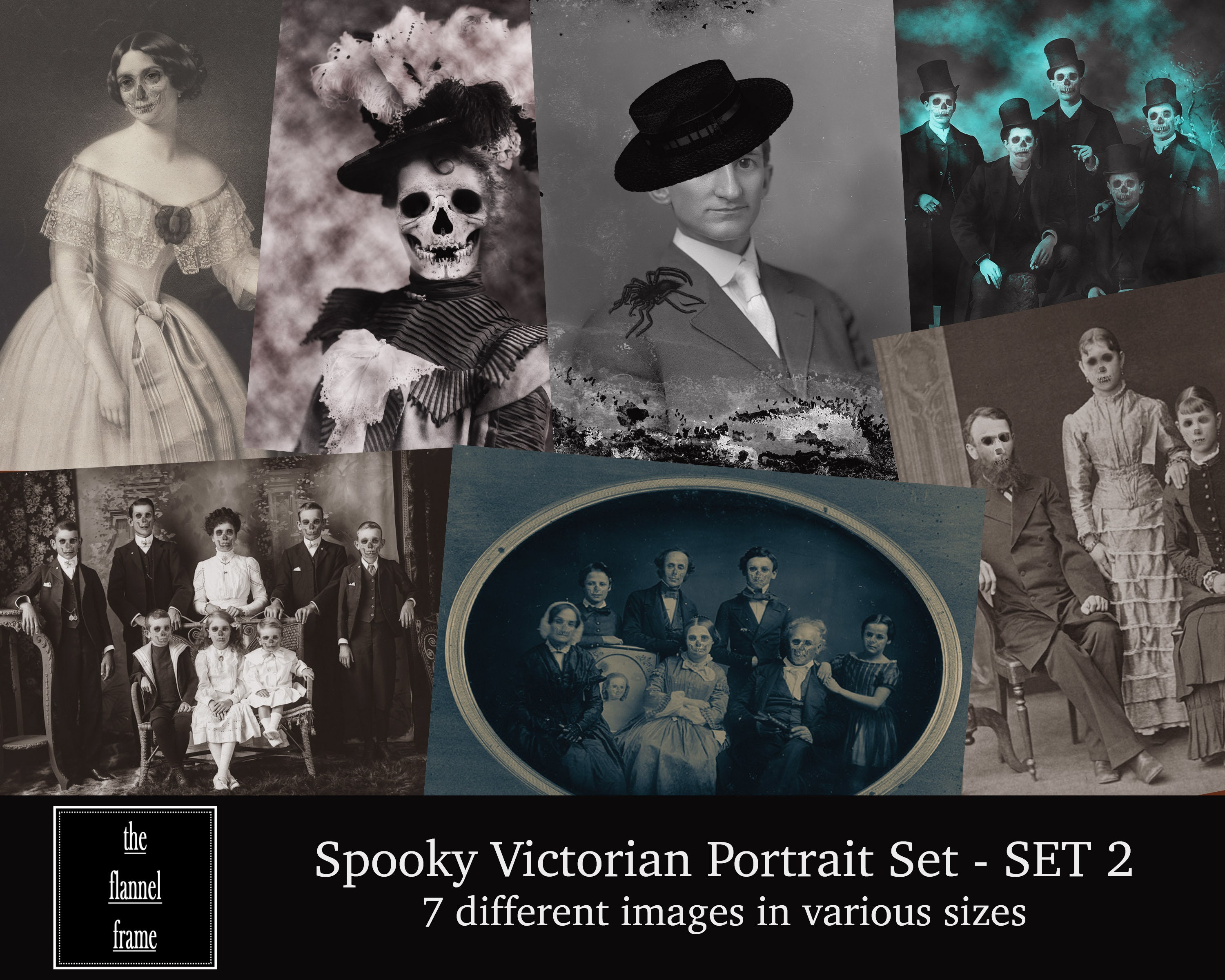 Vintage Halloween Photographs Victorian Portrait Set Photo Etsy