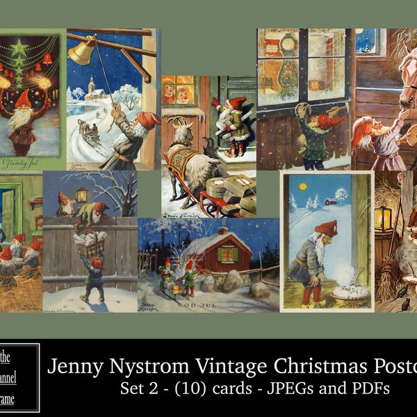 Vintage Swedish Postcards - Jenny Nystrom - Digital Download Bundle - Classic Printable 4x6 card - Antique Victorian Ephemera