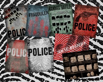 BUNDEL - BEIDE True Crime Vintage digitale papiersets - Instant Download - 8,5 x 11 en 12 x 12 pagina's voor scrapbooking, Halloweenfeest, ambachten