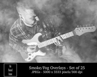 Smoke and Fog Photo Overlays - Set of 25 JPEG Digital Downloads - Smokey Foggy  Bundle for Photography - Moody Spooky Halloween Smoke Bomb