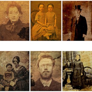 Vintage Halloween Portraits Printable Paper - Antique Photographs ...