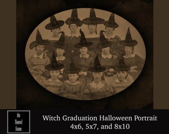 Vintage Witch Halloween Photograph - Victorian Portrait - Photo Download - Printable Picture Decoration - Scary, Creepy