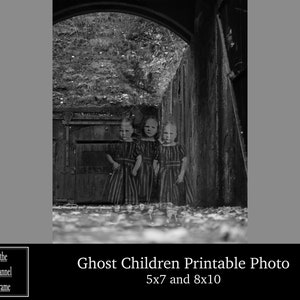 Spooky Vintage Halloween Photograph - Victorian Ghost Children Portrait - Photo Download - Printable Picture - scary creepy decoration
