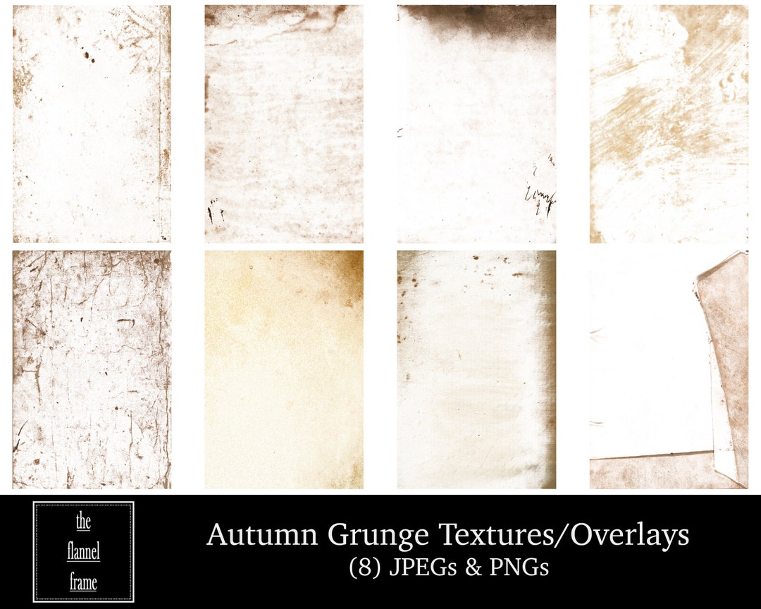 Photo Textures and Overlays - Autumn Grunge - Set of 8 JPEG and PNG ...
