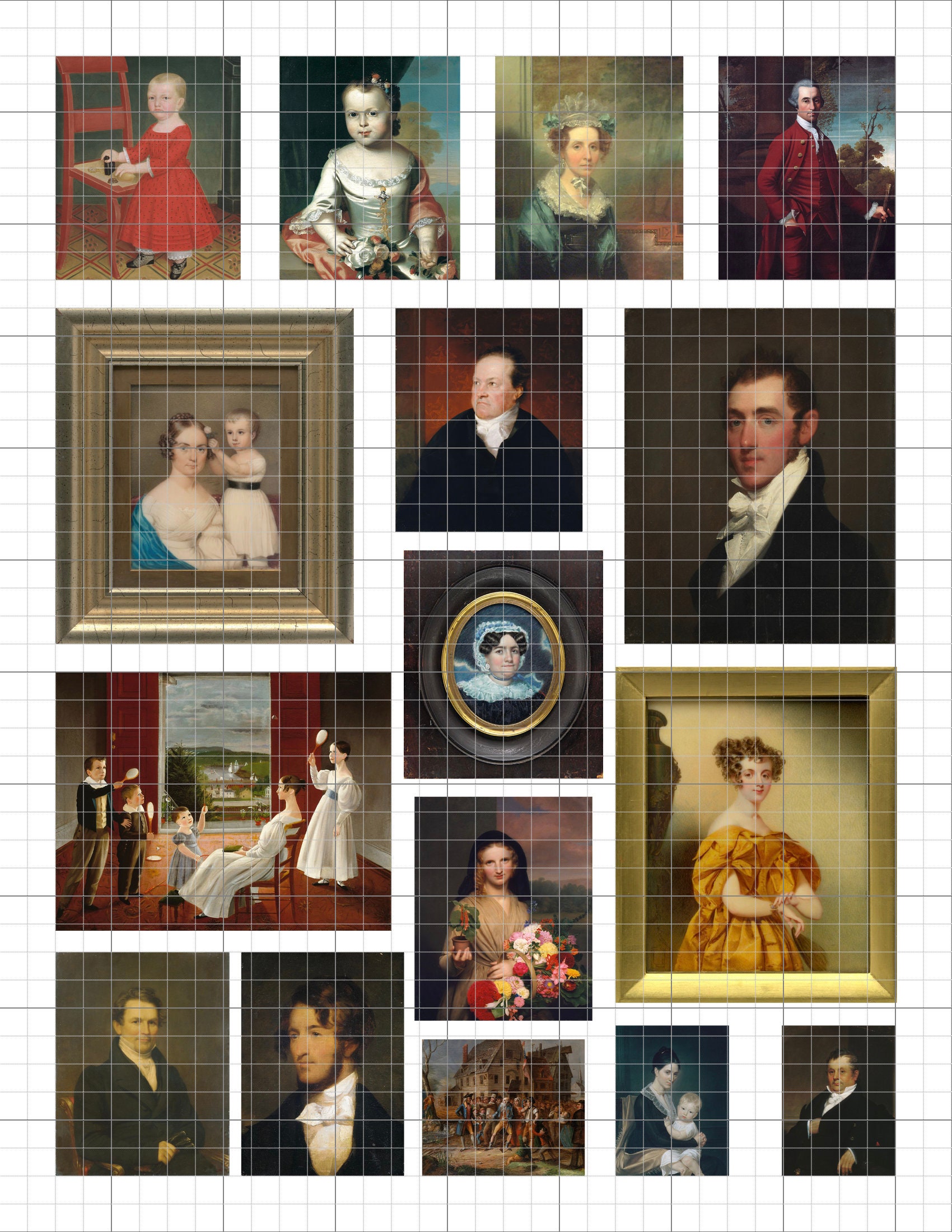 Dollhouse Miniature Paintings 39 Antique Portraits Instant | Etsy