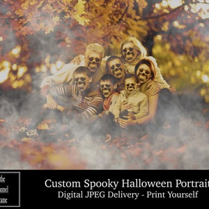 Custom Halloween Spooky Skull / Ghost Portrait - Photograph Wall Art - Photo Editing Alteration - Scary Family Pictures - Digital Delivery