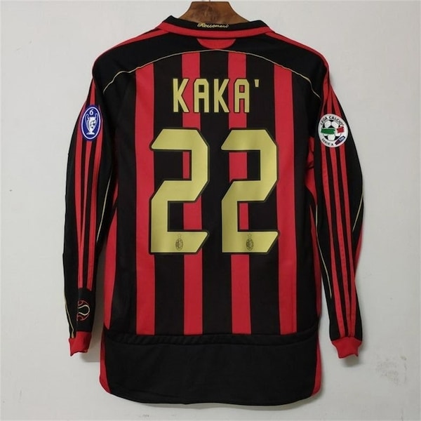 2006-2007 AC Milan Champions League Final Soccer Football Jersey, Milan Home #22, Vintage AC Milan Jersey, Ac Milan Kaka Jersey, Gift