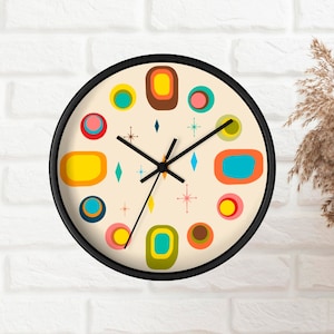 Mid century modern wall clock, Living room wall decor, Abstract wall clock mid century office decor