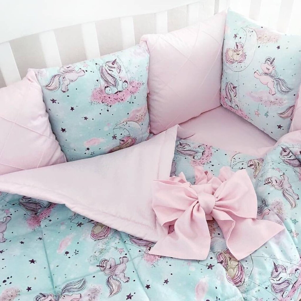 Unicorn crib bedding set Baby bedding crib sets girl Mini crib Etsy