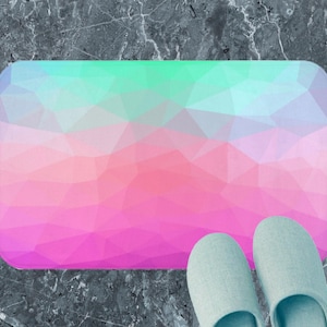 Abstract cute bath mat, Gradient bathroom decor, Abstract unique bath rug