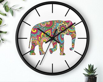 Elephant modern wall clock, Cute elephant home decor,  Elephant gifts for women