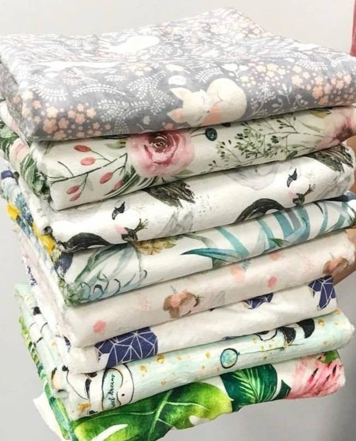 Minky printed fabric Minky by the yard Fabric minky material Etsy