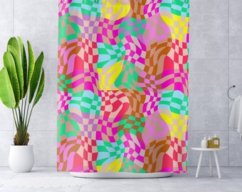 Abstract shower curtains, Gradient bathroom curtain,  Preppy bathroom decor, Unique new home gift ideas