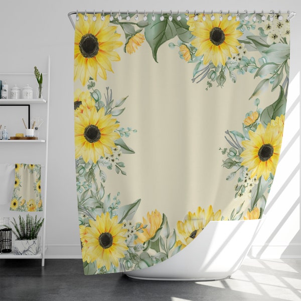 Sunflower Shower Curtain Etsy