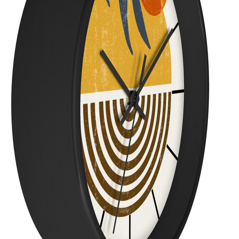 Boho wall clock unique, Minimalist modern wall clock, Modern living room wall decor, Boho home decor image 7