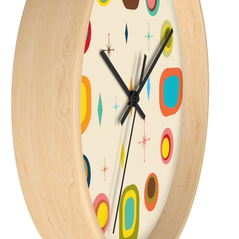 Mid Century Modern Wall Clock Living Room Wall Decor Etsy