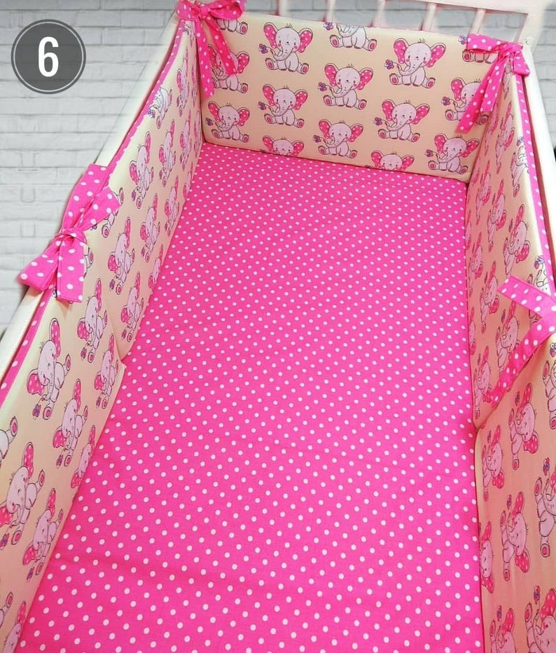 Crib bumper pads Baby bedding crib sets girl Baby crib bumper Etsy