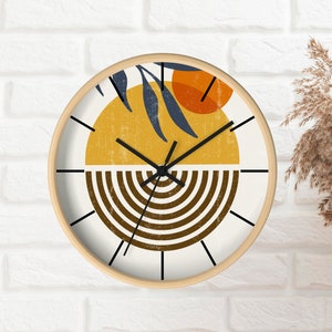 Boho wall clock unique, Minimalist modern wall clock,  Modern living room wall decor, Boho home decor