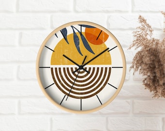 Horloge murale Boho unique, Horloge murale moderne minimaliste, Décoration murale de salon moderne, Décoration intérieure boho