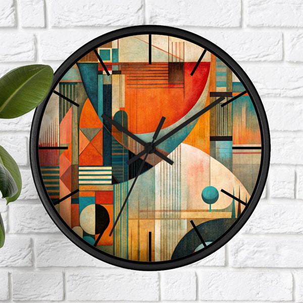 Mid century modern wall clock, Living room abstract wall decor, Unique office wall clock