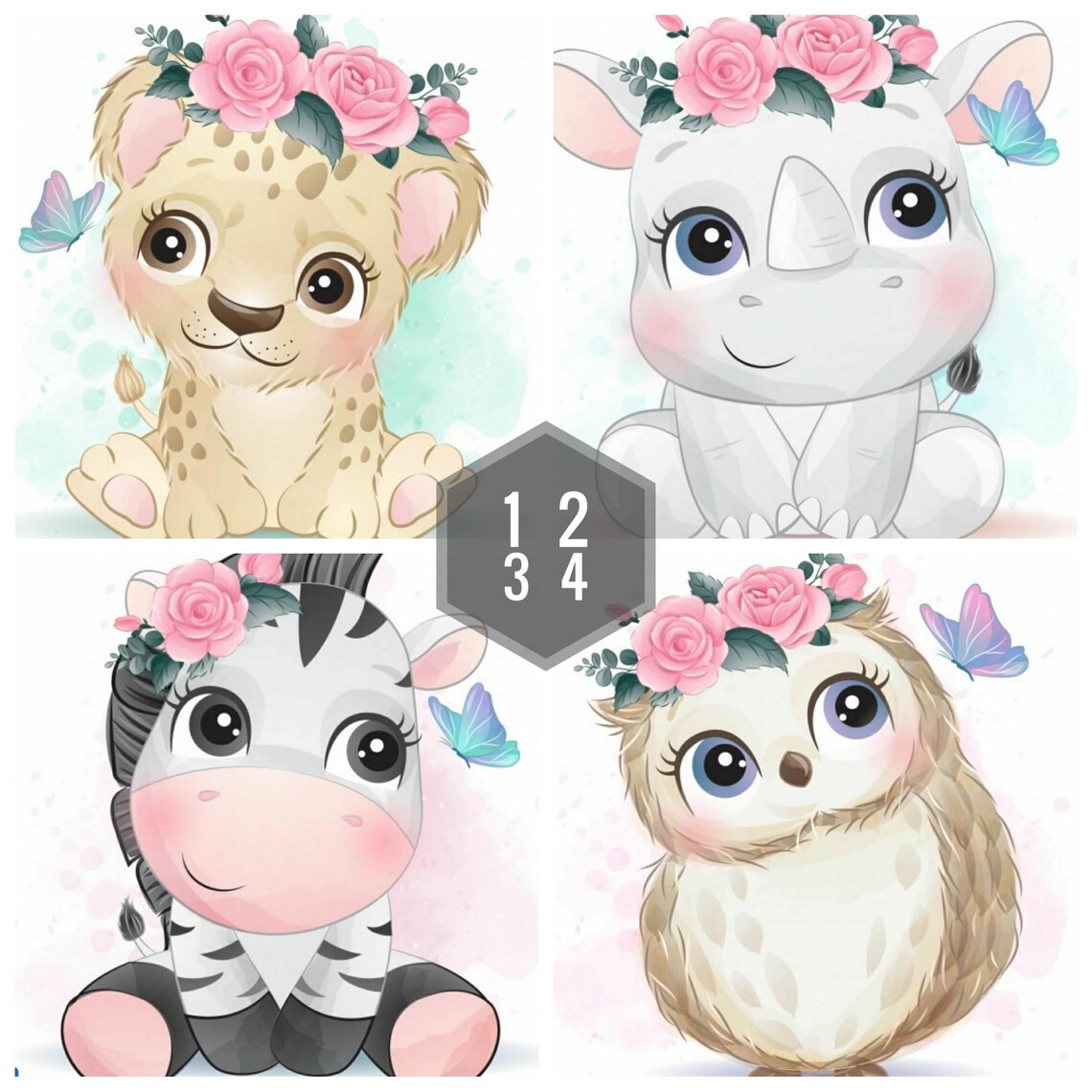 Baby fabric panels for quilting Baby animal fabric panel for Etsy