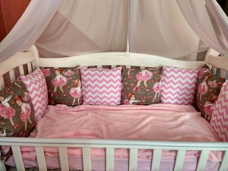 Crib Bedding Set Girl Ballerina Baby Shower Crib Bumper Pads Etsy
