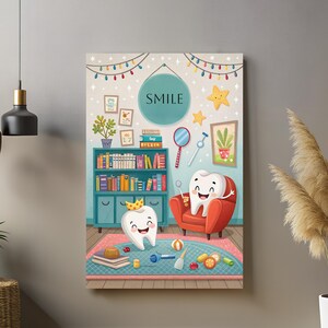 Dental wall art poster prints, Dental office waiting room art - tooth decor, Dentist office gift idea