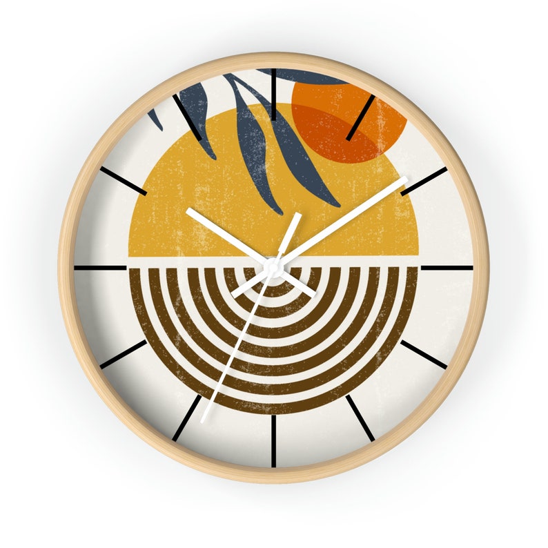 Boho wall clock unique, Minimalist modern wall clock, Modern living room wall decor, Boho home decor image 10