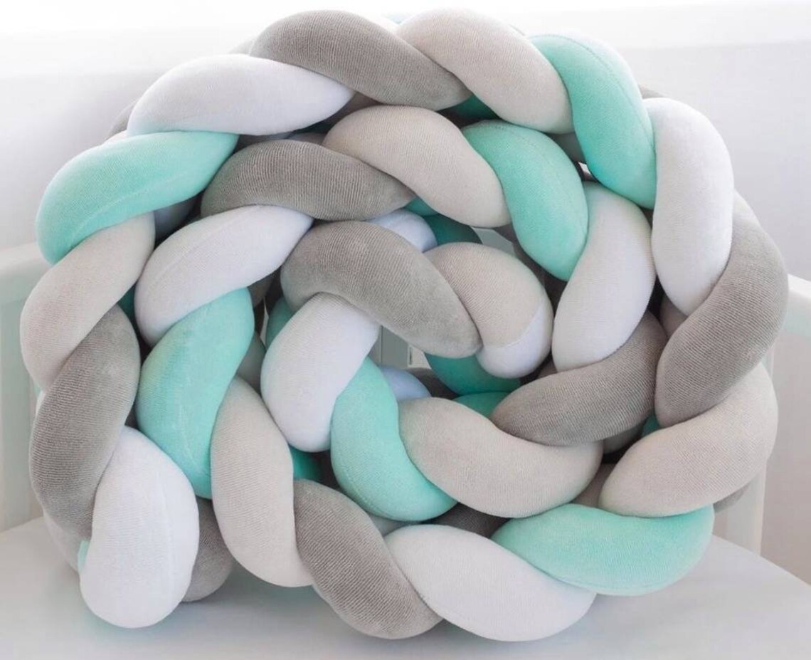 Braided crib bumpers Stokke crib bumper Baby crib bumpers Etsy