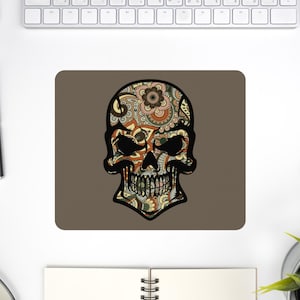 Goth mouse pad skull, Gothic desk mat, Gothic home office decor, Cute witchy home decor