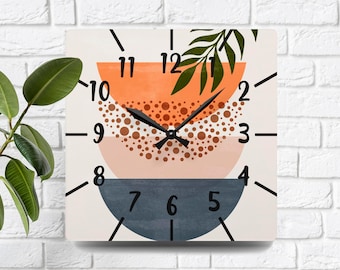 Nowoczesny akrylowy zegar ścienny boho, Minimalistyczny abstrakcyjny wystrój domu boho, Prezent na parapetówkę, Pomysł na prezent do nowego domu