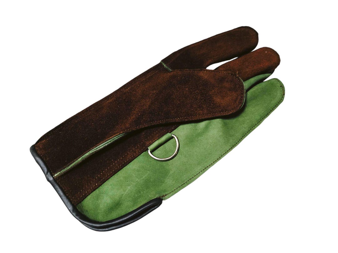 Gants de fauconnerie en cuir nubuck double couche, couleur