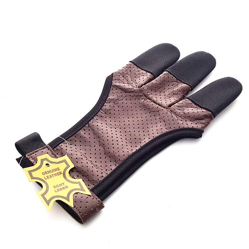 ITALIAN PREMIUM ARCHERS LEATHER 3 FULL FINGER Right Hand GloveTOP QUALITY GLOVE 