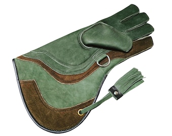 4-Layer Leather Falconry Glove: Bird of Prey Handling