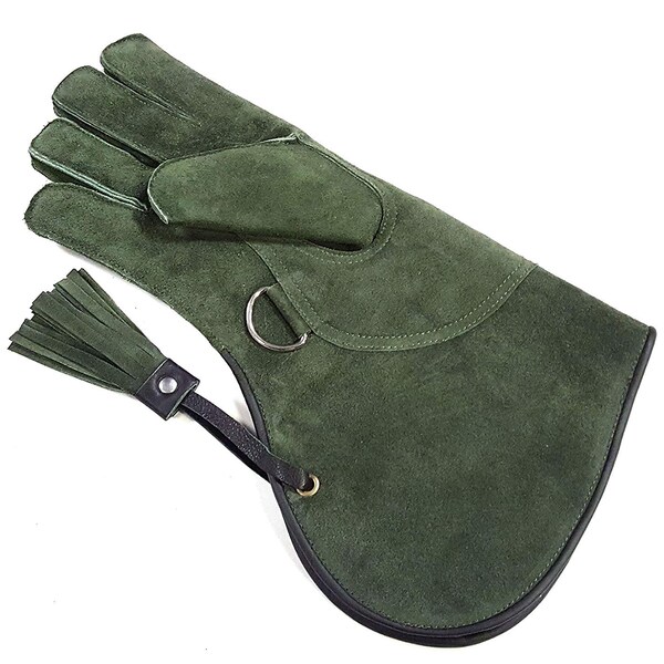 Gant de fauconnerie droitier - Gant de fauconnerie en daim - Gants de fauconnerie - Gant de fauconnerie doublé en polaire - Gant de protection des oiseaux - Gant pour oiseaux de proie