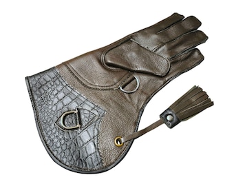 Cowhide Falconry Glove: Bird of Prey Handling, Double Layer Protection