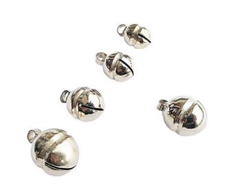 Pair of Nickel Lahore Pet Bells: Dog, Cat, Falconry