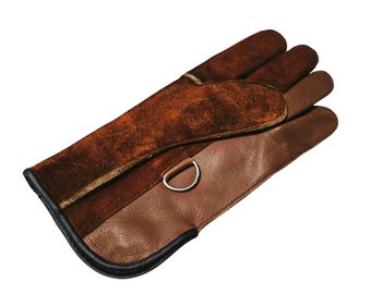 Gants de fauconnerie extra longs en cuir - manipulation des