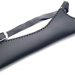Gürtelköcher - Bogenköcher aus Leder - Lederköcher - Pfeilhalter - Schwarzer Bogenköcher - Traditioneller Bogenköcher - Rückenköcher