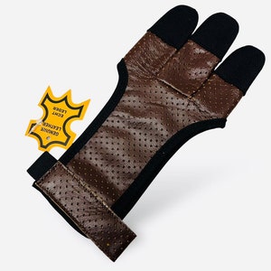 Archery Shooting Glove – Leather archery glove - Archery bow glove - Archery finger glove - Archery shooting glove - Archery gift