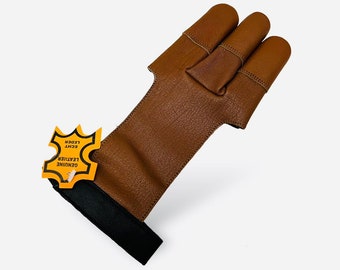 Archery Shooting Glove - Leather archery glove - Archery bow glove - Archery finger glove - Leather Archery Glove - Archery gift