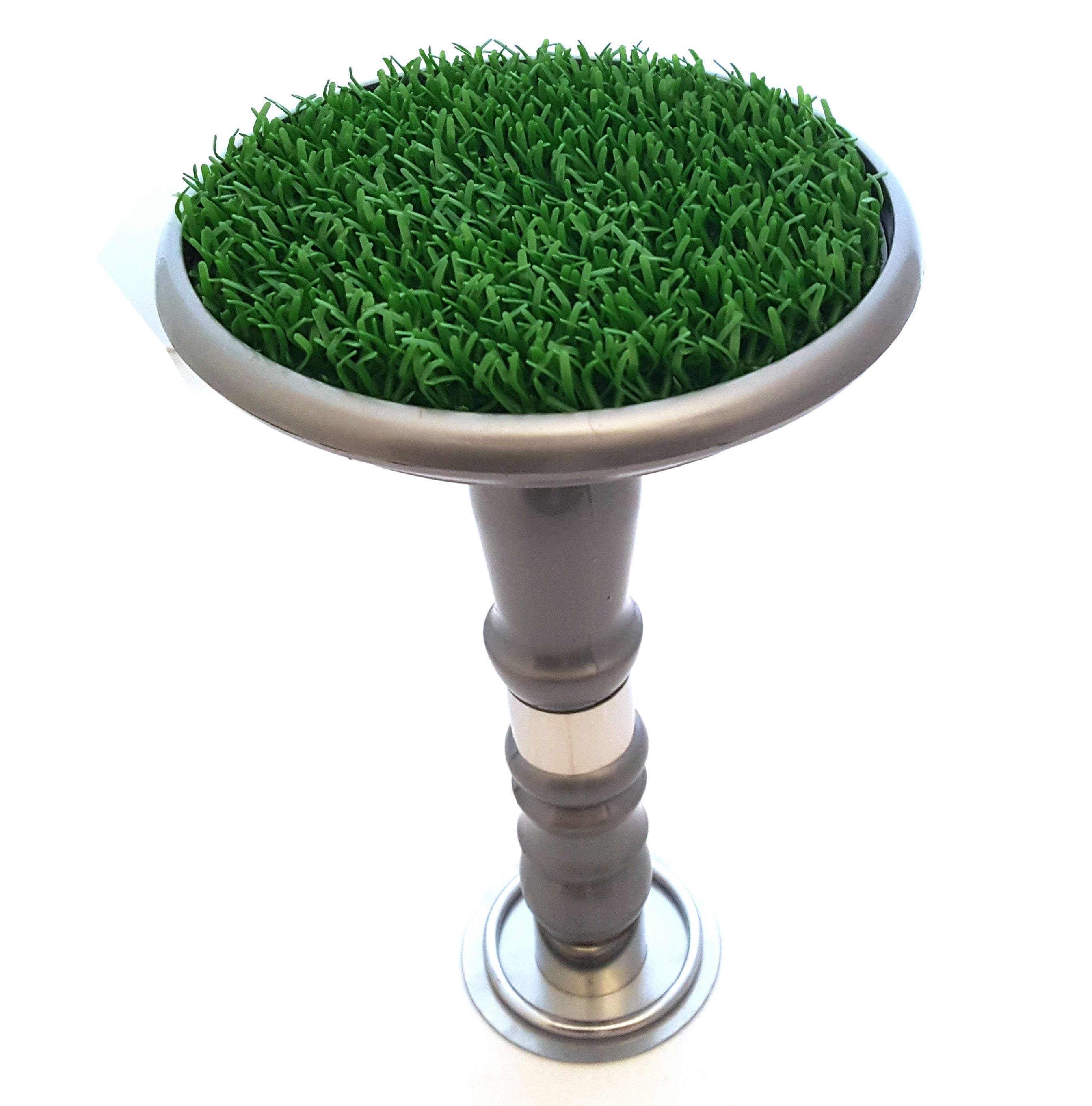 Falconry Block Perch With AstroTurf - Black Fiber Perch With Ring & Spike - View #13