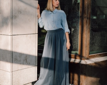 HANNA Wide Pants | Wide Trousers | Blue | Oeko-Tex | Pants | Tencel