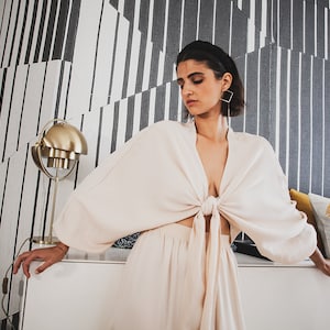 AURELIA Wrap Blouse | Blouse | Wrap blouse | Oeko Tex | Tencel | White | Cream white