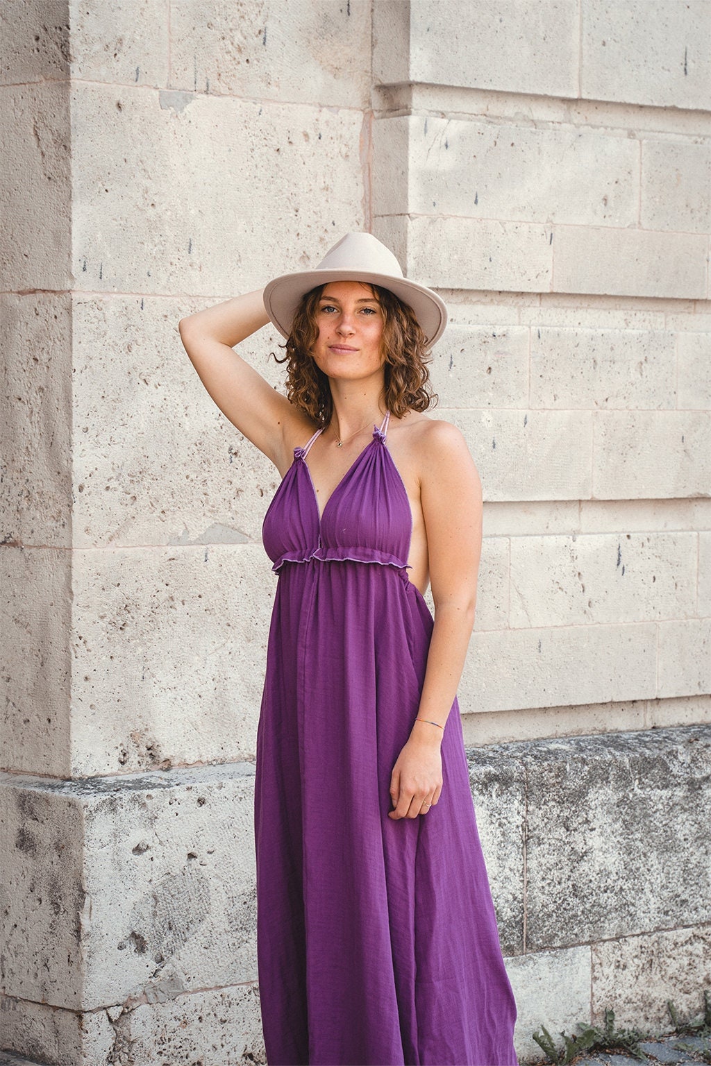 Ava Dress Purple Muslin Maxi - Etsy
