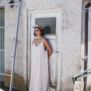 SOFIA Linen Dress Tieable Long Dress long dress Linen dress White Linen Oeko Tex image 2