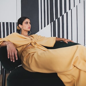 HANNA Wide Pants | Wide Trousers | Mustard | Yellow | Gold | Oeko-Tex | Pants | Tencel