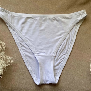 Organic Bamboo Underwear High-cut Panty Underwear White French Cut