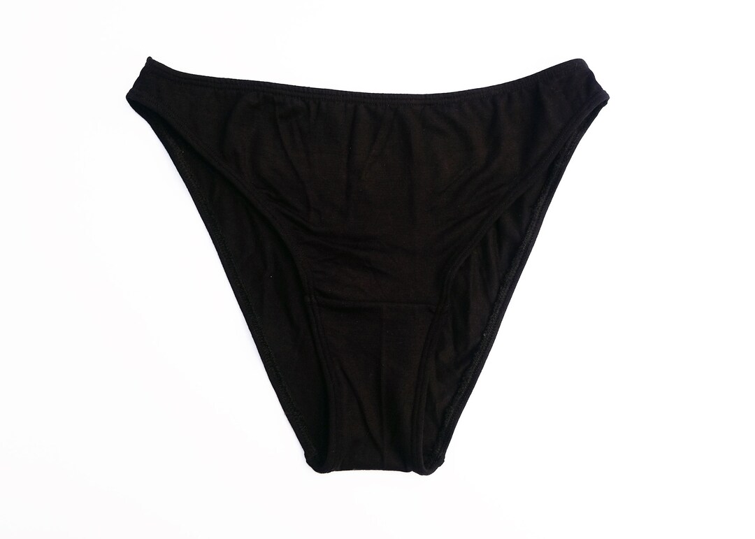 Classic Highcut Panty Underwear Black French Cut Brief 90's Style
